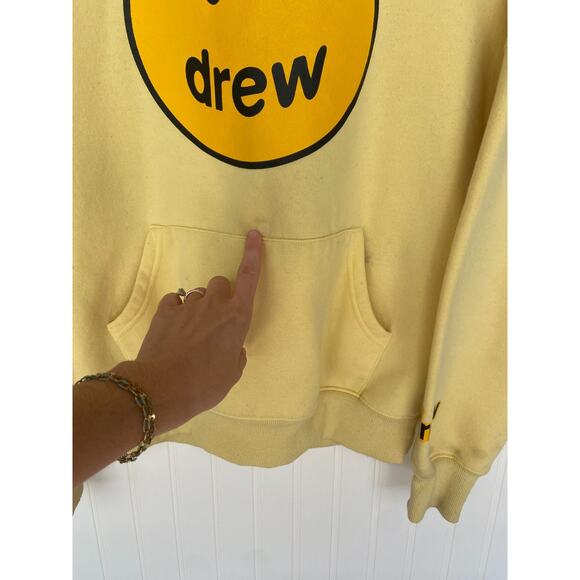 Drew House Sweatshirt Medium Yellow Mascot Hoodie, 90's y2k - Picture 3 of 6